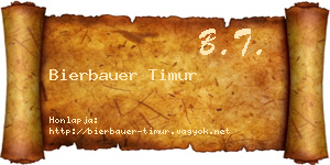 Bierbauer Timur névjegykártya